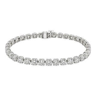 14k Diamond Cluster Bracelet For Sale