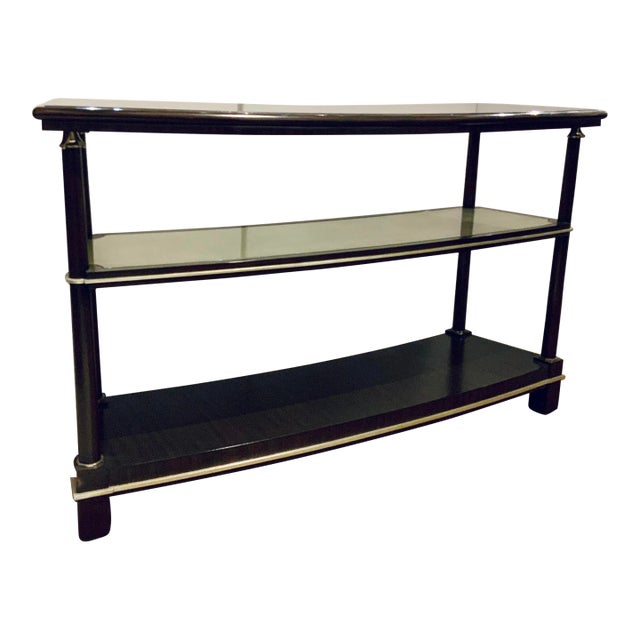 Paul Aubriot for Henredon Modern Curved Wood Console Table For Sale