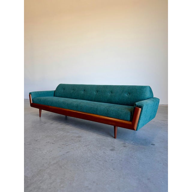 Mid Century Modern Gondola Sofa in the Style of Adrian Pearsall c.1960’s. Fully restored top to bottom, all new foam, and...