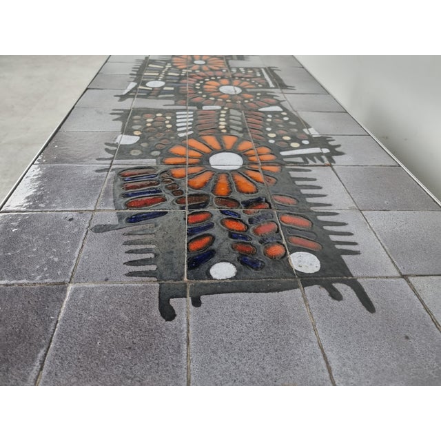 Gray Vintage Ceramic Coffee Table by Perignem, 1960s For Sale - Image 8 of 10