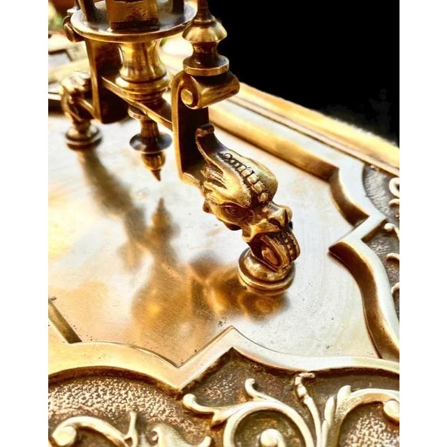 Glass Late 19th Century Gilt Brass Etched Crystal Centerpiece For Sale - Image 7 of 12