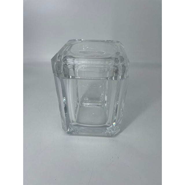 Plastic 1990s Lucite Diamond Ice Bucket by Grainware For Sale - Image 7 of 8