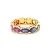 Rainbow sapphire bezel set oval eternity band ring gold Natural 4MM wide 7CTW rainbow sapphire oval eternity band ring...