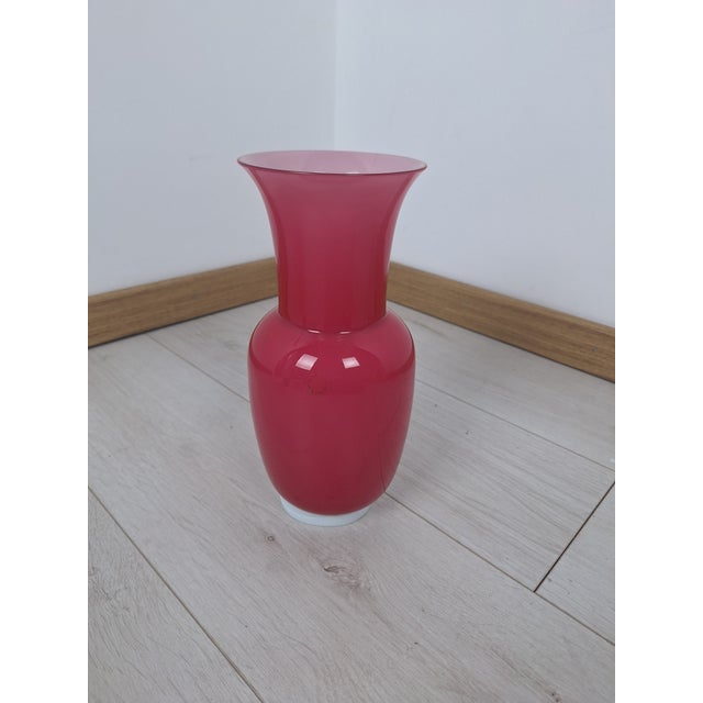 Opalino Series Vase in Pink Murano Glass from Venini, 1990s For Sale - Image 9 of 9