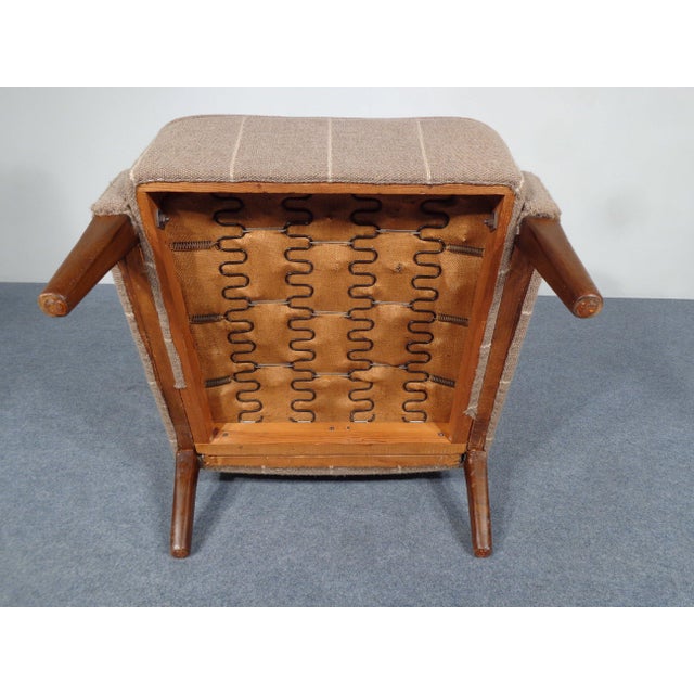 Mid-Century Wool Wing Chair, Denmark, 1950s For Sale - Image 10 of 11