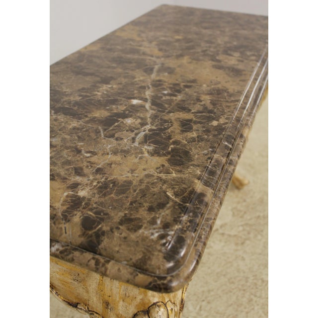 French Style Paint Decorated Base Marble Top Console Table Chairish
