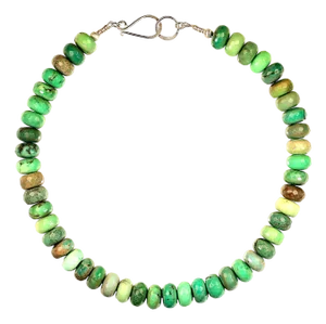 Aria Jewelry Design 18 Inch Green Chrysoprase Rondel Necklace