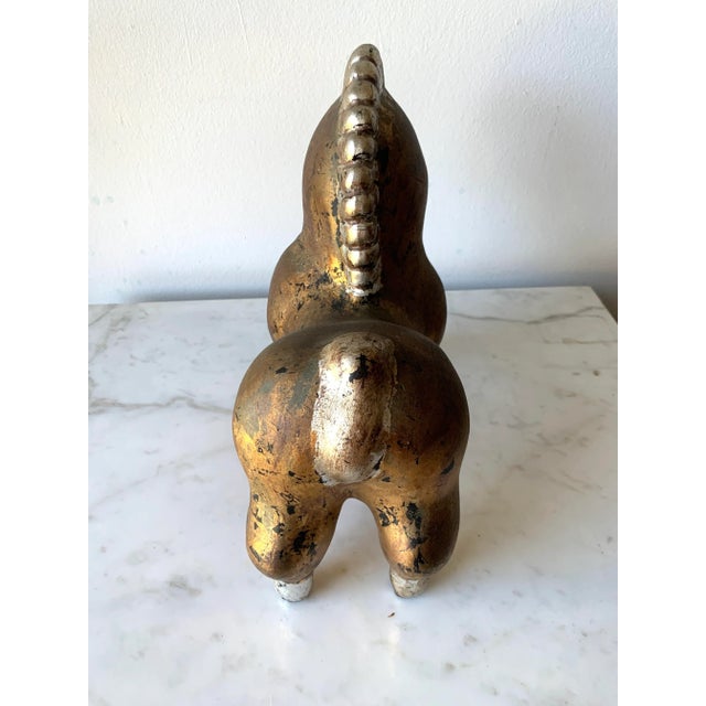 Ceramic Mid-Century Modern Italian Ceramic Libbiloo Gold & Silver Horse Sculpture After Russel Wright For Sale - Image 7 of 10