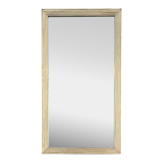 Antique 19th Century French Reeded Brass Frame Mirror For Sale