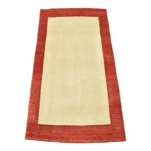 Gabbeh Rug 2’10” X 5’1” Ivory Wool Contemporary Hand-Knotted Carpet