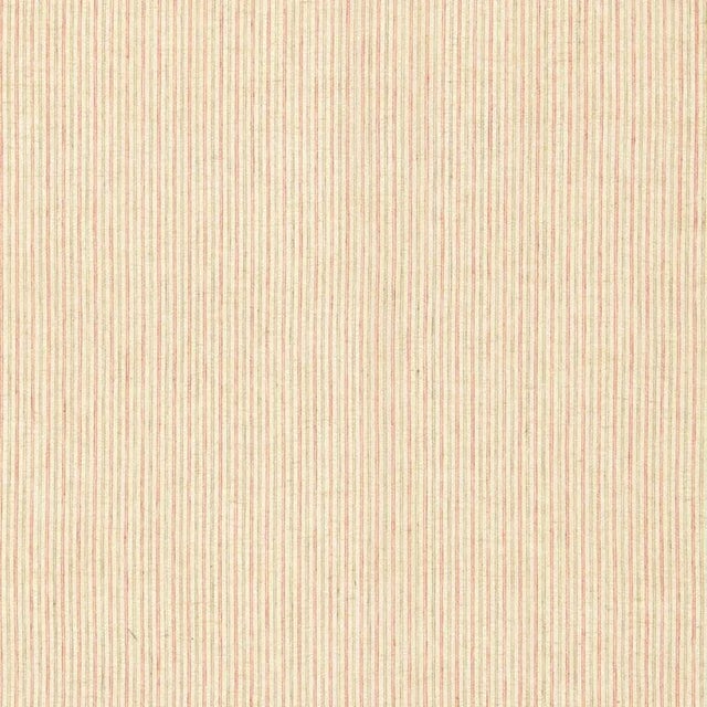 Schumacher Mackay Linen Stripe Sheer Fabric in Red Earth For Sale
