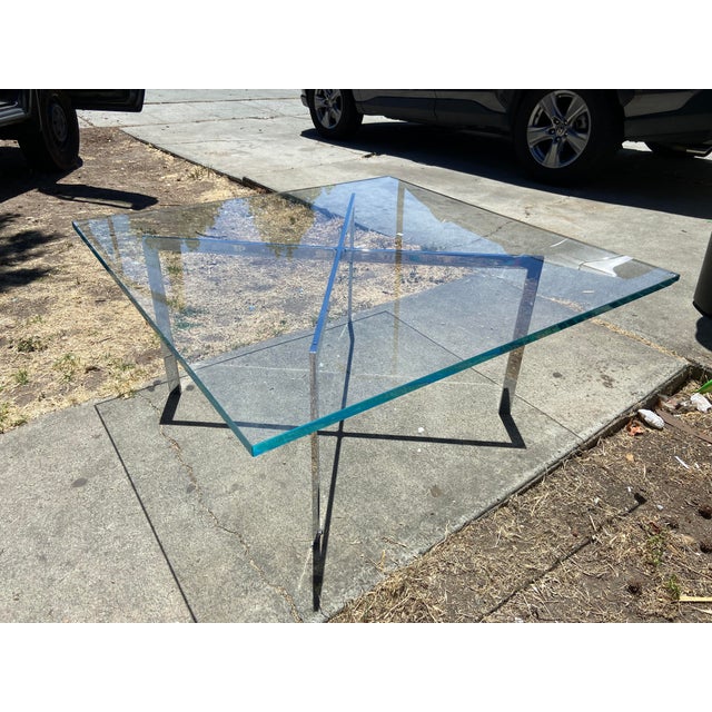 Modern Barcelona Stainless Coffee Table by Mies Van Der Rohe for Knoll Chipped ! For Sale - Image 12 of 18