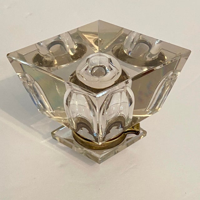 Antique Crystal Desktop Inkwell For Sale - Image 9 of 14