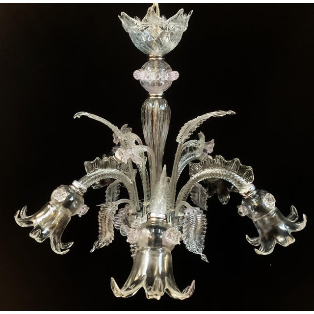 Murano Chandelier with Five Blown Glass Arms, 1990s For Sale - Image 4 of 18