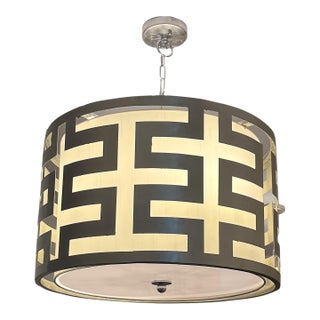 Greek Key Inspired Drum Light For Sale