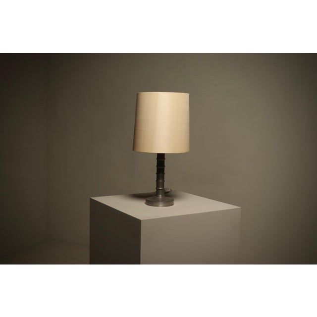 Bauhaus Bobbin Column Table Lamps in Pewter by Harald Buchrucker, 1960s, Set of 2 For Sale - Image 3 of 12