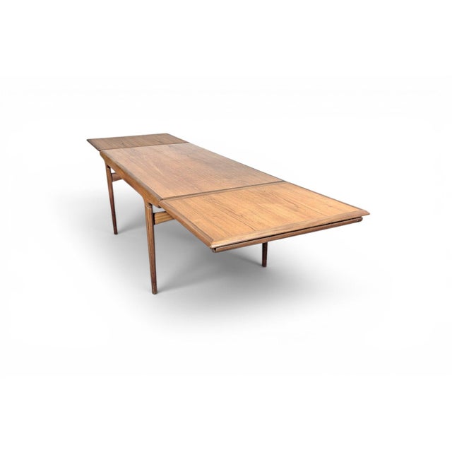 Mid-Century Modern Mid 20th Century Attributed to Johannes Andersen Teak Draw Leaf Dining Table With Extension Leaves For Sale - Image 3 of 5