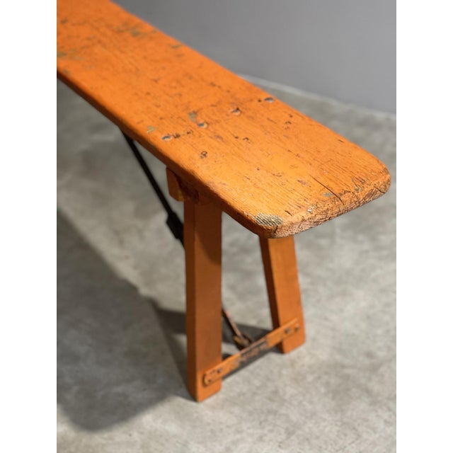 Wood Mid-Century French Wood of Guinguette Village Folding Benches, 1960s, Set of 10 For Sale - Image 7 of 9