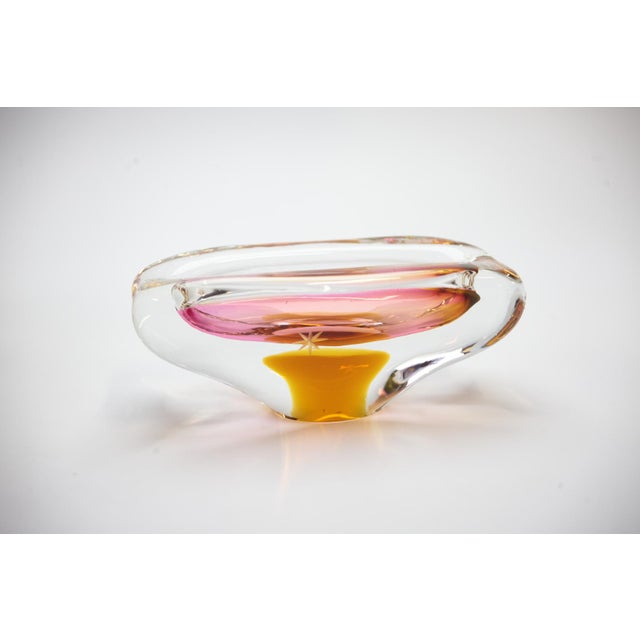 Glass Vase and Ashtray by Josef Hospodka for Sklarny Chribska, Czech, 1960s, Set of 2 For Sale - Image 16 of 17