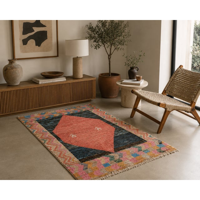 Handmade Afghan Rug in Hand-Knotted Wool, 2010s For Sale - Image 9 of 9