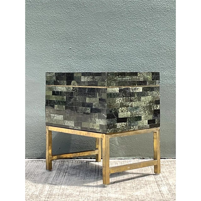Vintage Stone and Metal Side Table For Sale - Image 4 of 12