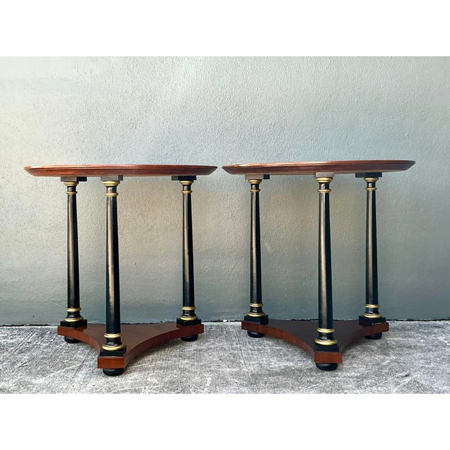 Vintage Regency Gilt Tipped Side Tables - A Pair For Sale In West Palm - Image 6 of 12