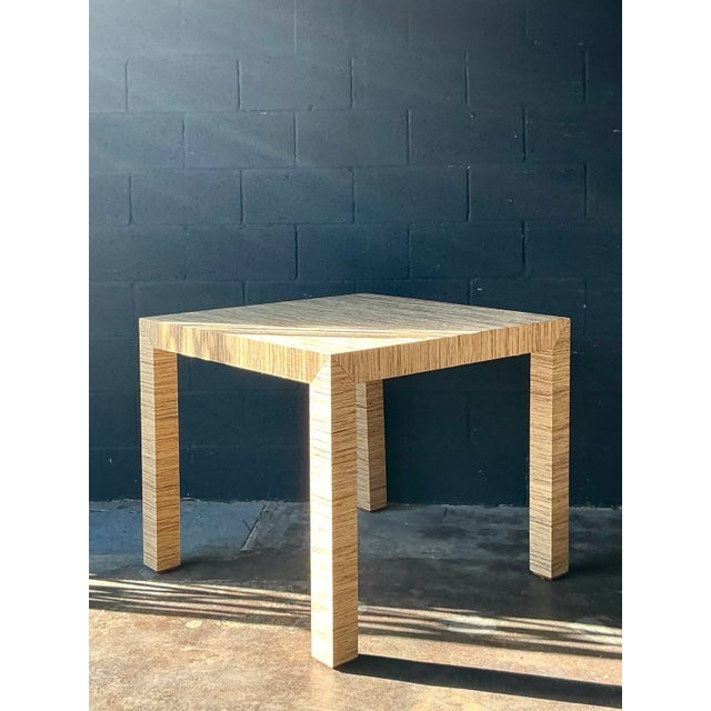 Vintage Boho Grasscloth Game Table For Sale In West Palm - Image 6 of 9