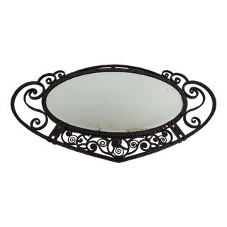 Art Deco Wrought Iron Mirror, 1920s For Sale