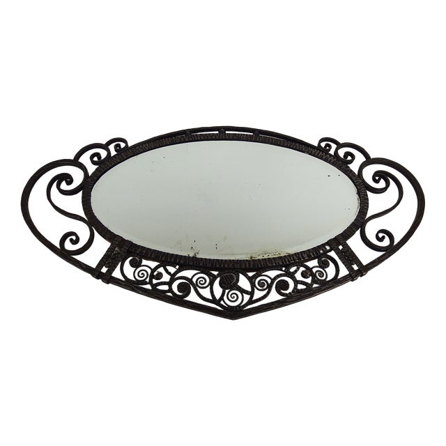 Art Deco Wrought Iron Mirror, 1920s For Sale