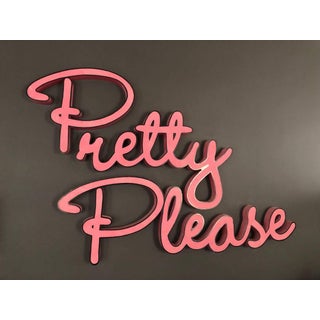 Vintage "Pretty Please" Metal Sign For Sale