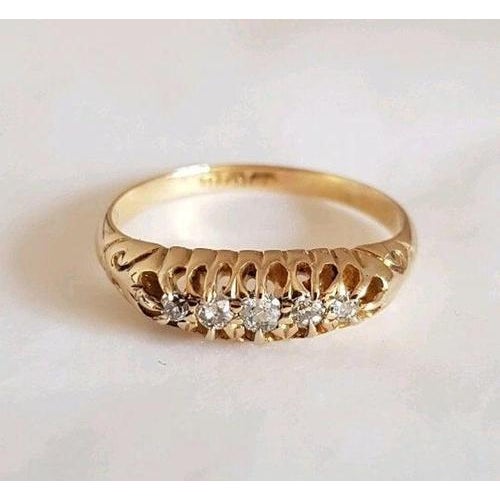 Antique Victorian 18ct Gold Cut Diamond Ring, Birmingham, 1894 For Sale - Image 13 of 14