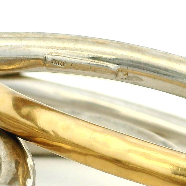 2010s Roberto Coin Martellato 18k Gold and Sterling Silver Set of Eight Bangles For Sale - Image 5 of 11
