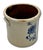 Antique American 2 Gallon Stoneware Storage Crock With Beautiful Hand Decorated Blue Flower Design Circa Mid 1800s For Sale - Image 10 of 18