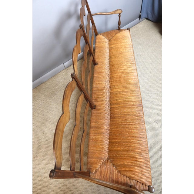 19th-Century Straw-Seated Bench or Radassier, 1890s For Sale - Image 5 of 12