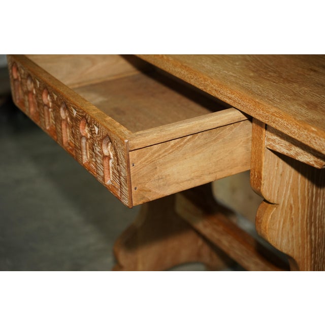 Arts & Crafts Limed Oak Cotswold Dressing Table from Tudor Furniture, 1930s For Sale - Image 10 of 16