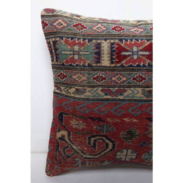 Textile Handmade Red Color Pillow Cushion Cover -16'' X 16'' For Sale - Image 7 of 8