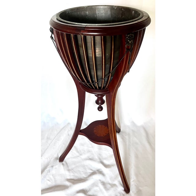 Vintage English Style Mahogany Jardinieres/ Wine Coolers - A Pair For Sale - Image 9 of 17
