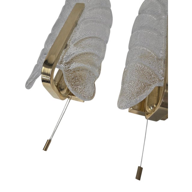 Wall Lights Acanthus Leaf by Orrefors and JBS Fagerlund and Carl Fagerlund, Sweden, 1960s, Set of 2 For Sale - Image 9 of 16