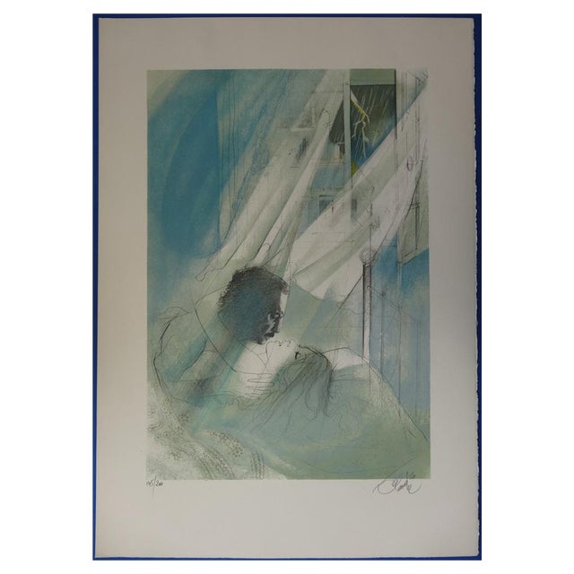 Jean-Baptiste Valadié, Brassens: The Storm, 1970s, Original Lithograph For Sale