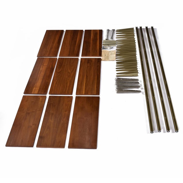 George Nelson George Nelson Mid-Century Modern Tension Pole Omni Wall Unit Emerald Gold For Sale - Image 4 of 17