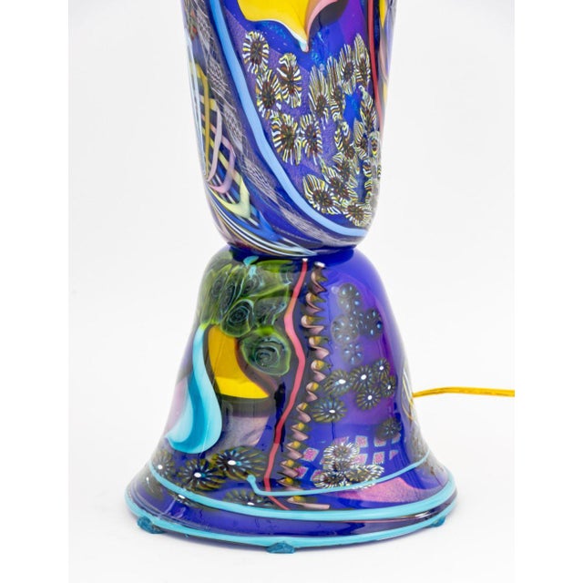 Michael Angelo Menconi (American, b. 1935) Art Glass Table Lamp, 2006, incised name and date to base. 35" H x 16"...