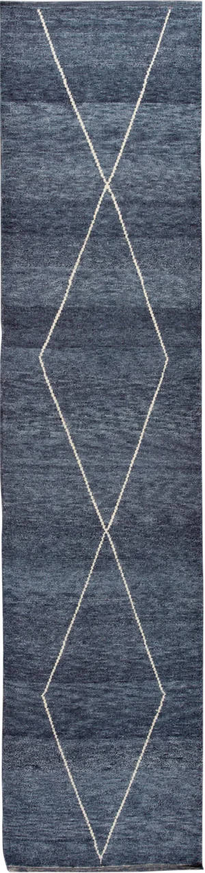 21st Century Modern Moroccan Style Wool Runner Rug 3 X 14