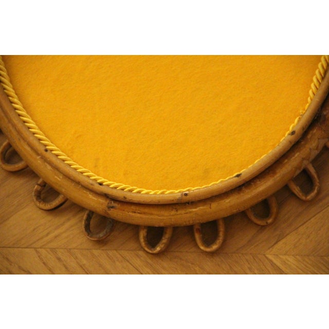 Oval Rattan and Bamboo Wall Mirror in the style of Franco Albini, 1960s For Sale - Image 11 of 12
