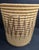 Large Hand Woven African Coil Basket With Earth Tone Geometric Pattern This impressive, large-scale African coil basket is...