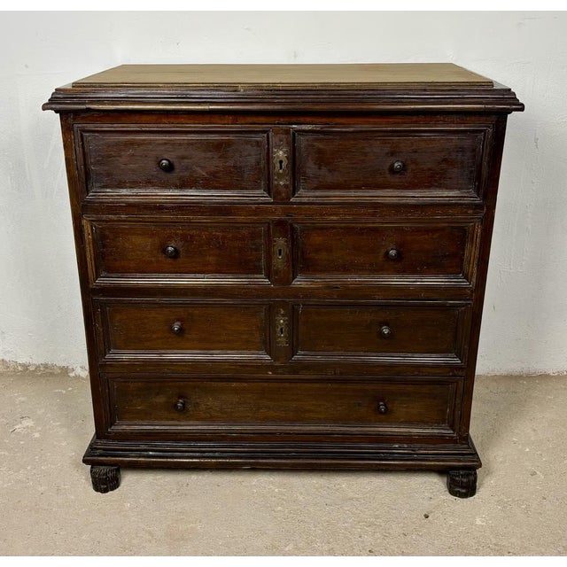 Baroque Spanish Baroque Oak Chest of Drawers, 1880 For Sale - Image 3 of 14