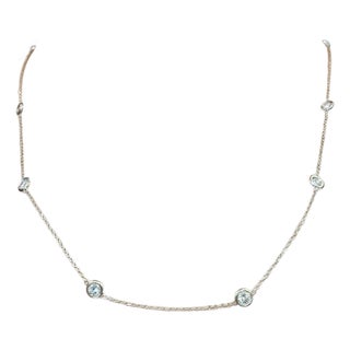 1.59 Ct Diamond by the Yard Necklace For Sale