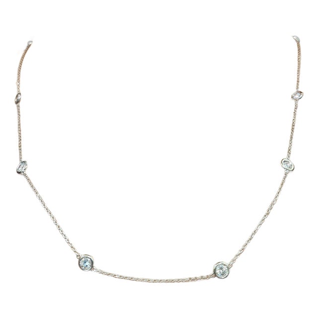 1.59 Ct Diamond by the Yard Necklace For Sale