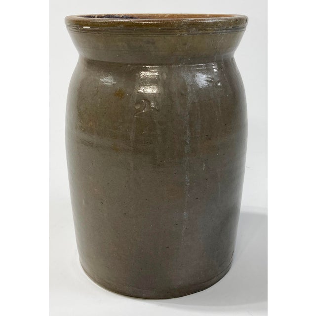 Late 19th Century Antique Early American Oversized Stoneware Crock For Sale - Image 5 of 7