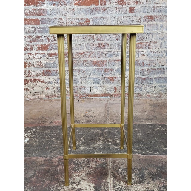 French Directoire Brass Side Table With Black Granite Top For Sale In Los Angeles - Image 6 of 7