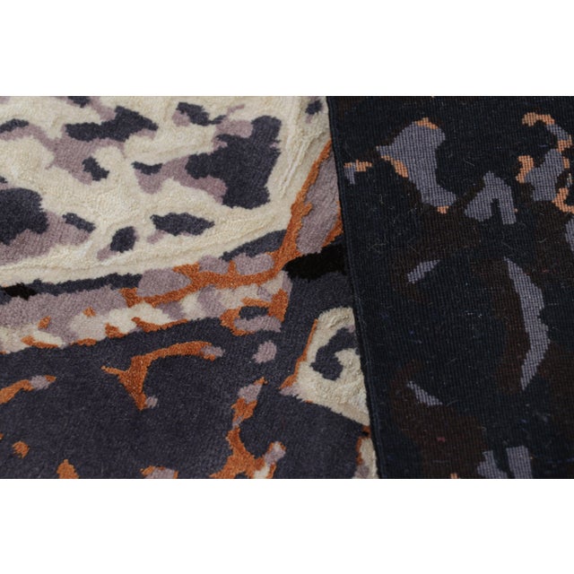 Black Rug & Kilim’s Modern Classics Rug in Black With Geometric Patterns “Khatam” For Sale - Image 8 of 8